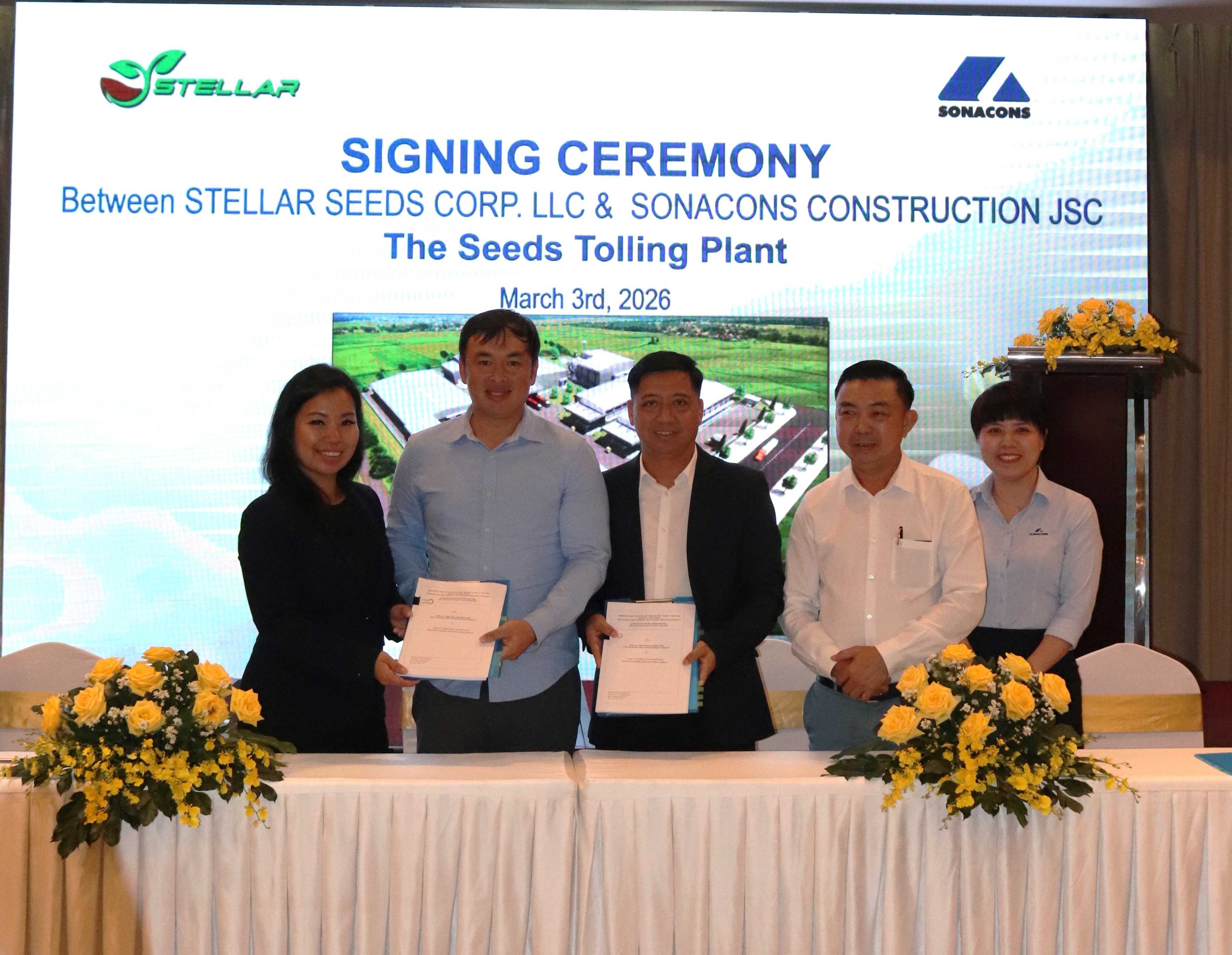 LỄ KÝ KẾT HỢP ĐỒNG DỰ ÁN NHÀ MÁY CHẾ BIẾN HẠT GIỐNG